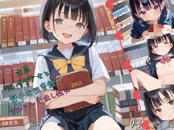 【エロCG/動画】文系つるぺた少女と静かな図書館でヌルヌル中出し性交03【ロリもち】