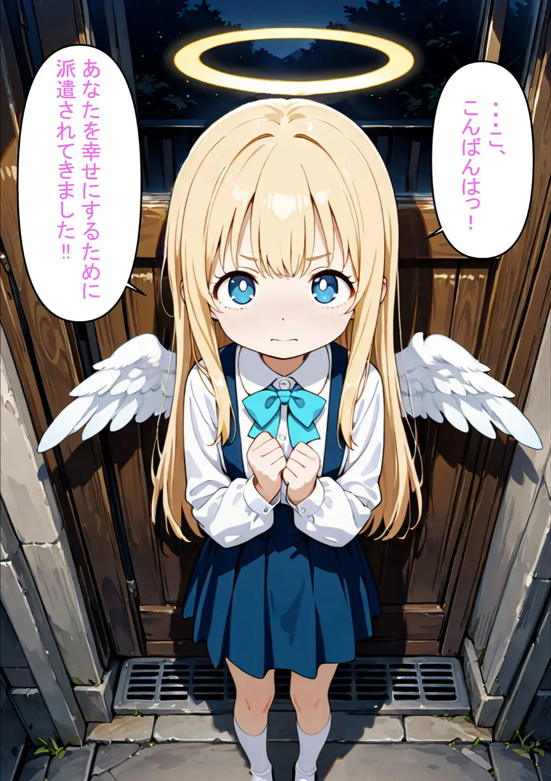 【エロコミック】人々を幸せにするために来た無垢な見習い天使にHなお願いをしてみた話〜これも使命のため…！〜 モザイク版【シコてくのろじー、他】